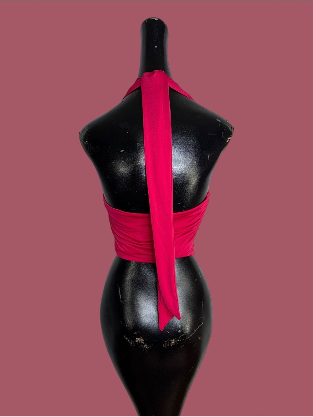 NWT Express hot pink Body Contour cropped halter top - Picture 7 of 16